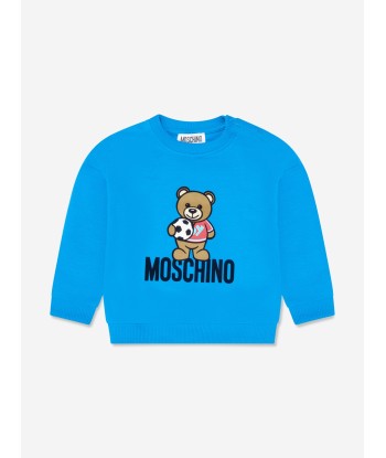 Moschino Baby Boys Football Teddy Sweatshirt in Blue français