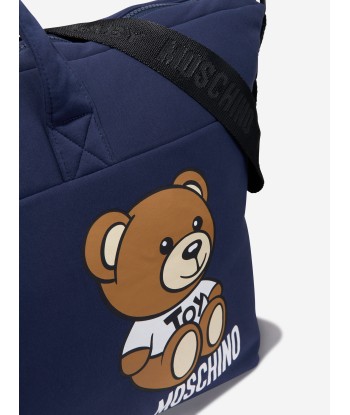 Moschino Baby Teddy Logo Changing Bag in Navy Venez découvrir notre 