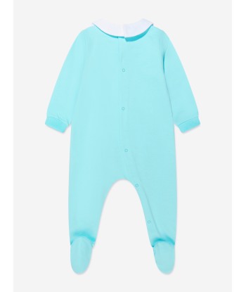 Moschino Baby Boys Teddy Logo Babygrow in Blue pas cheres