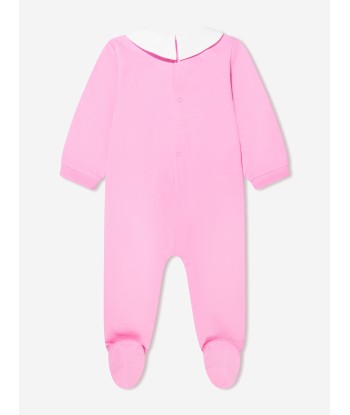 Moschino Baby Girls Teddy Logo Babygrow in Pink sur le site 