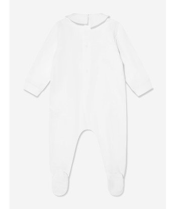 Moschino Baby Teddy Logo Babygrow With Gift Box in White Comment ça marche