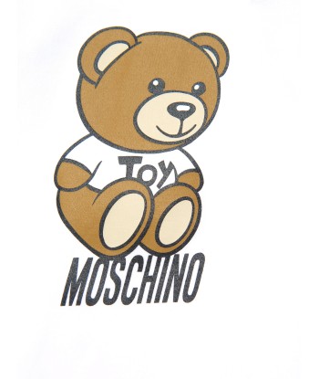 Moschino Baby Teddy Logo Babygrow With Gift Box in White Comment ça marche