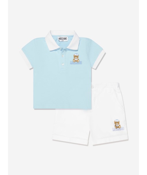 Moschino Baby Boys Polo Shirt And Shorts Set in Blue la chaussure