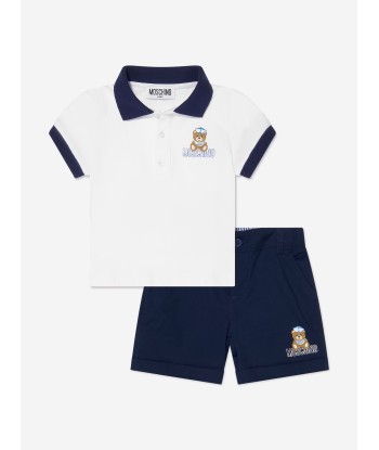 Moschino Baby Boys Polo Shirt And Shorts Set in White de votre