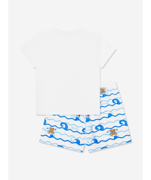 Moschino Baby T-Shirt And Shorts Set in White le concept de la Pate a emporter 