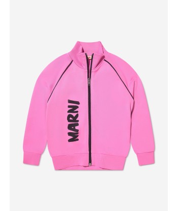 MARNI Girls Logo Print Zip Up Sweatshirt pas cher chine