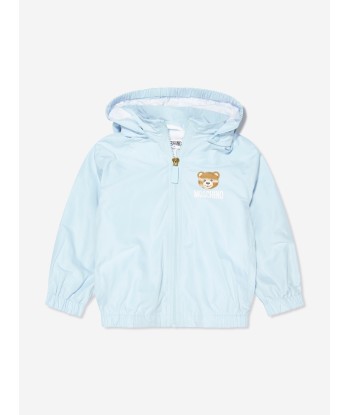 Moschino Baby Boys Hooded Zip Up Jacket in Blue prix