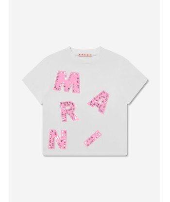 MARNI Girls Logo Letters Print T-Shirt online