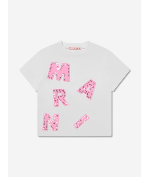 MARNI Girls Logo Letters Print T-Shirt online