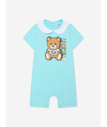 Moschino Baby Boys Romper Gift Set (3 Piece) in Blue pas chere