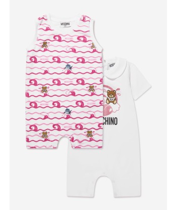 Moschino Baby Girls Romper Gift Set (2 Piece) in White destockage