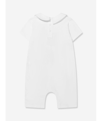 Moschino Baby Romper And Hat Gift Set in White une grave pollution 