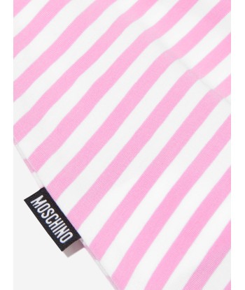 Moschino Baby Girls Striped Romper With Gift Box in Pink pas cher 