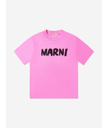 MARNI Girls Chest Logo Print T-Shirt Faites des économies