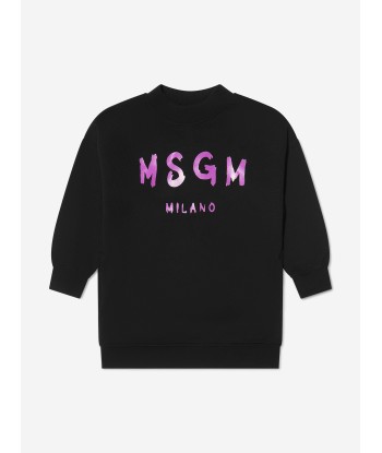 MSGM Girls Logo Print Sweater Dress online