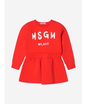 MSGM Baby Girls Logo Print Sweater Dress en stock