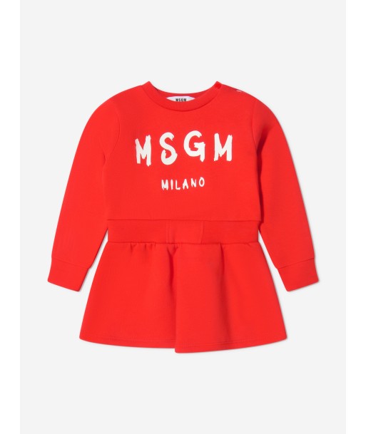 MSGM Baby Girls Logo Print Sweater Dress en stock