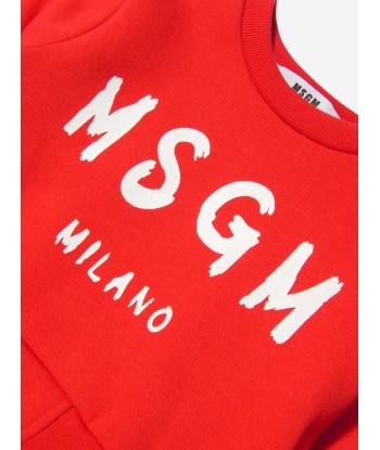 MSGM Baby Girls Logo Print Sweater Dress en stock