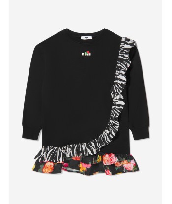 MSGM Girls Frill Trim Floral Sweater Dress votre