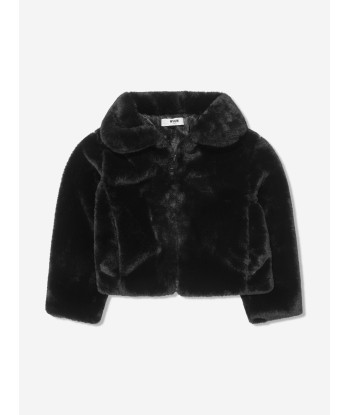 MSGM Girls Eco Fur Zip Up Jacket en stock