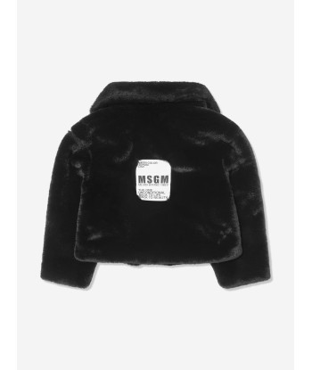 MSGM Girls Eco Fur Zip Up Jacket en stock