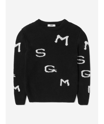 MSGM Kids Wool Blend Logo Jumper sur le site 