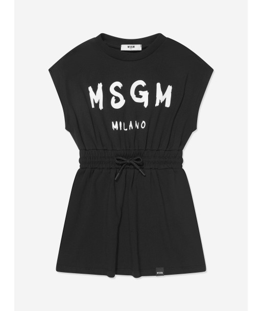 MSGM Girls Sleeveless T-Shirt Dress in Black l'évolution des habitudes 