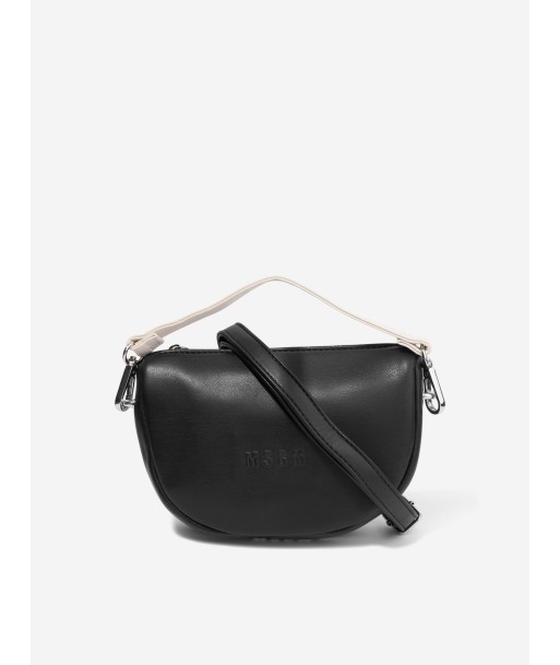 MSGM Girls Eco-Leather Shoulder Bag in Black de France