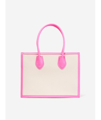 MSGM Girls Canvas Logo Tote Bag in Ivory acheter