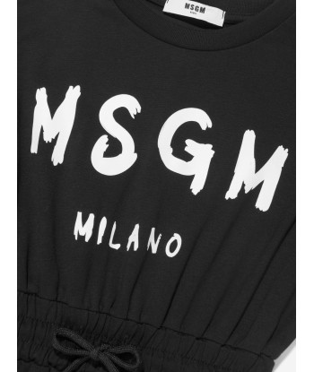 MSGM Girls Sleeveless T-Shirt Dress in Black l'évolution des habitudes 