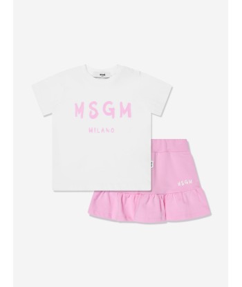 MSGM Baby Girls T-Shirt And Skirt Set in Pink Véritable concentré