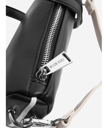 MSGM Girls Eco-Leather Shoulder Bag in Black de France