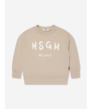 MSGM Kids Logo Sweatshirt in Beige Venez découvrir notre 