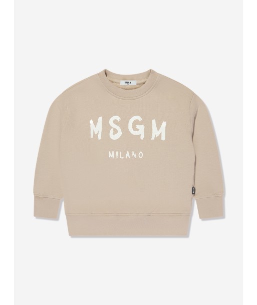 MSGM Kids Logo Sweatshirt in Beige Venez découvrir notre 