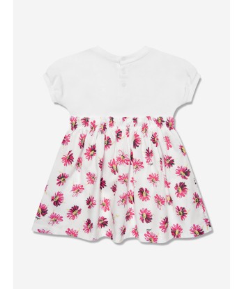 MSGM Baby Girls Daisy Print Skater Dress in White commande en ligne