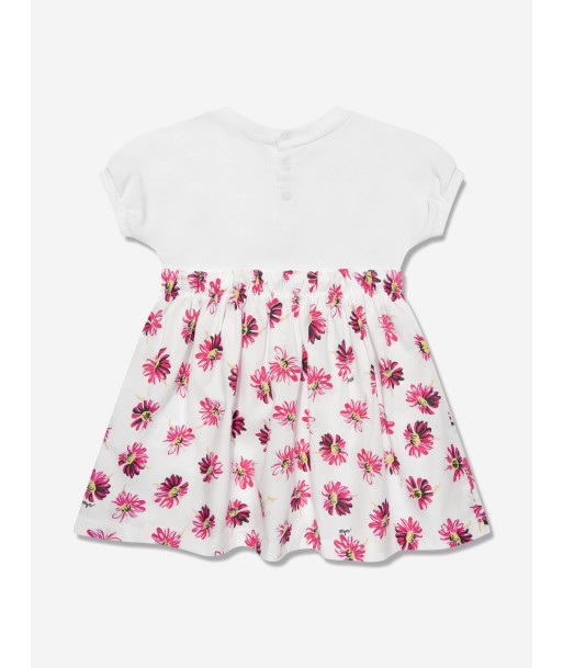 MSGM Baby Girls Daisy Print Skater Dress in White commande en ligne