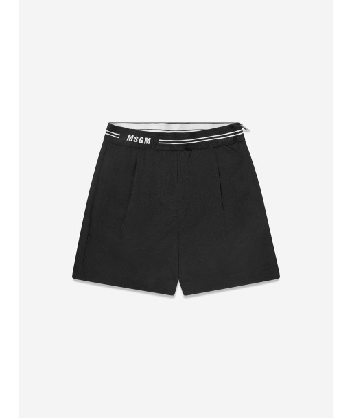 MSGM Girls Technical Shorts in Black Venez découvrir notre 