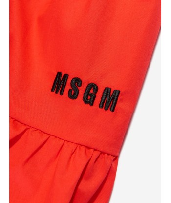 MSGM Girls Ruffle Dress in Red Découvrez la collection