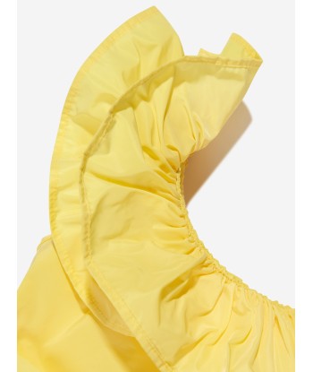 MSGM Girls Asymetrical Ruffle Dress in Yellow 50-70% off 