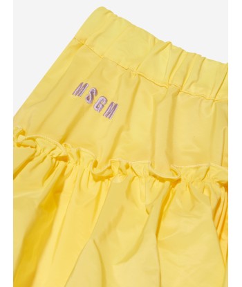 MSGM Girls Midi Ruffle Skirt in Yellow sélection de produits