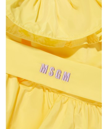 MSGM Girls Asymetrical Ruffle Dress in Yellow 50-70% off 