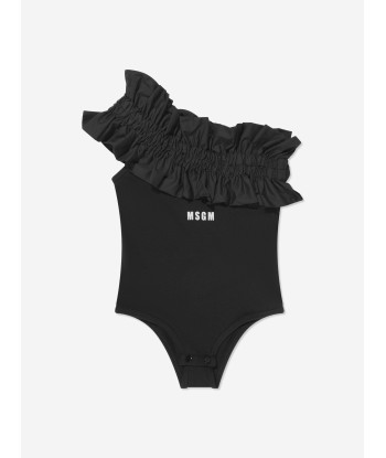 MSGM Girls Asymetrical Bodysuit in Black solde