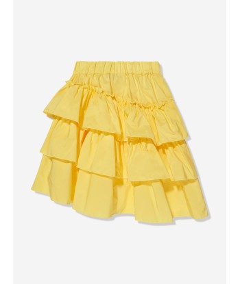 MSGM Girls Midi Ruffle Skirt in Yellow sélection de produits