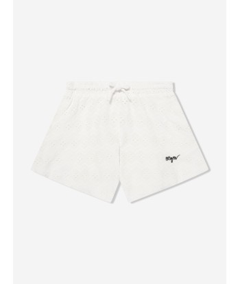 MSGM Girls Flared Shorts in White pas cher