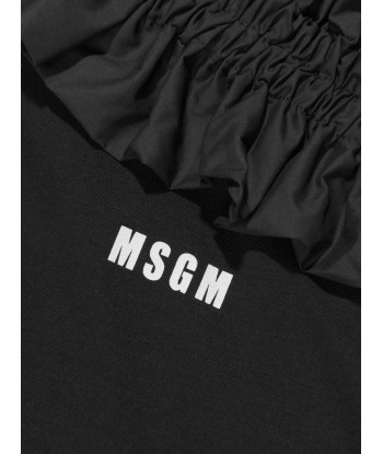 MSGM Girls Asymetrical Bodysuit in Black solde