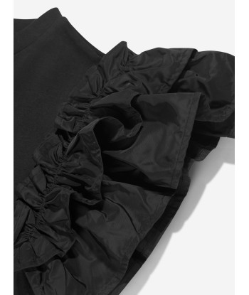 MSGM Girls Ruffle Sleeve T-Shirt Dress in Black de technologie