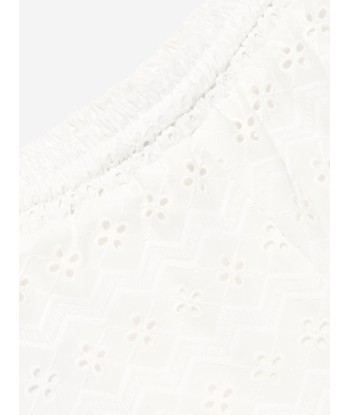 MSGM Girls Flared Shorts in White pas cher