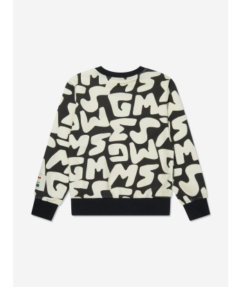 MSGM Kids Logo Sweatshirt in Black Les êtres humains sont 