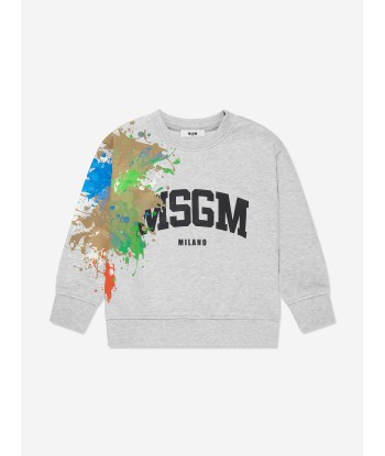 MSGM Boys Paint Splash Sweatshirt in Grey 50% de réduction en Octobre 2024