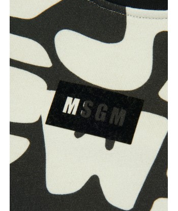 MSGM Kids Logo Sweatshirt in Black Les êtres humains sont 